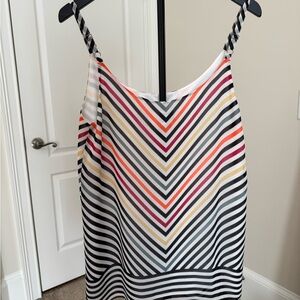 CAbi Pink and White Striped Dress